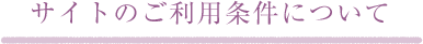 サイトのご利用条件について